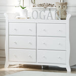 White 6 drawer dresser in nursery