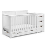 Graco Hadley 5-in-1 Convertible Crib and Changer with Drawer in white angled view