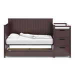 espresso crib and changer with drawer in daybed conversion