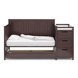 espresso crib and changer with drawer in daybed conversion