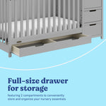 Graco Hadley 5-in-1 Convertible Crib and Changer with Drawer in Pebble Gray drawer image
