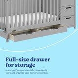 Graco Hadley 5-in-1 Convertible Crib and Changer with Drawer in Pebble Gray drawer image