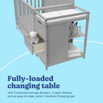 Graco Hadley 5-in-1 Convertible Crib and Changer with Drawer in Pebble Gray changing table image