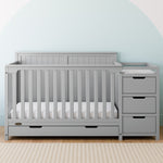 Graco Hadley 5-in-1 Convertible Crib and Changer with Drawer in Pebble Gray lifestyle image