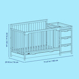 Graco Hadley 5-in-1 Convertible Crib and Changer with Drawer dimension image