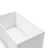 white crib top view