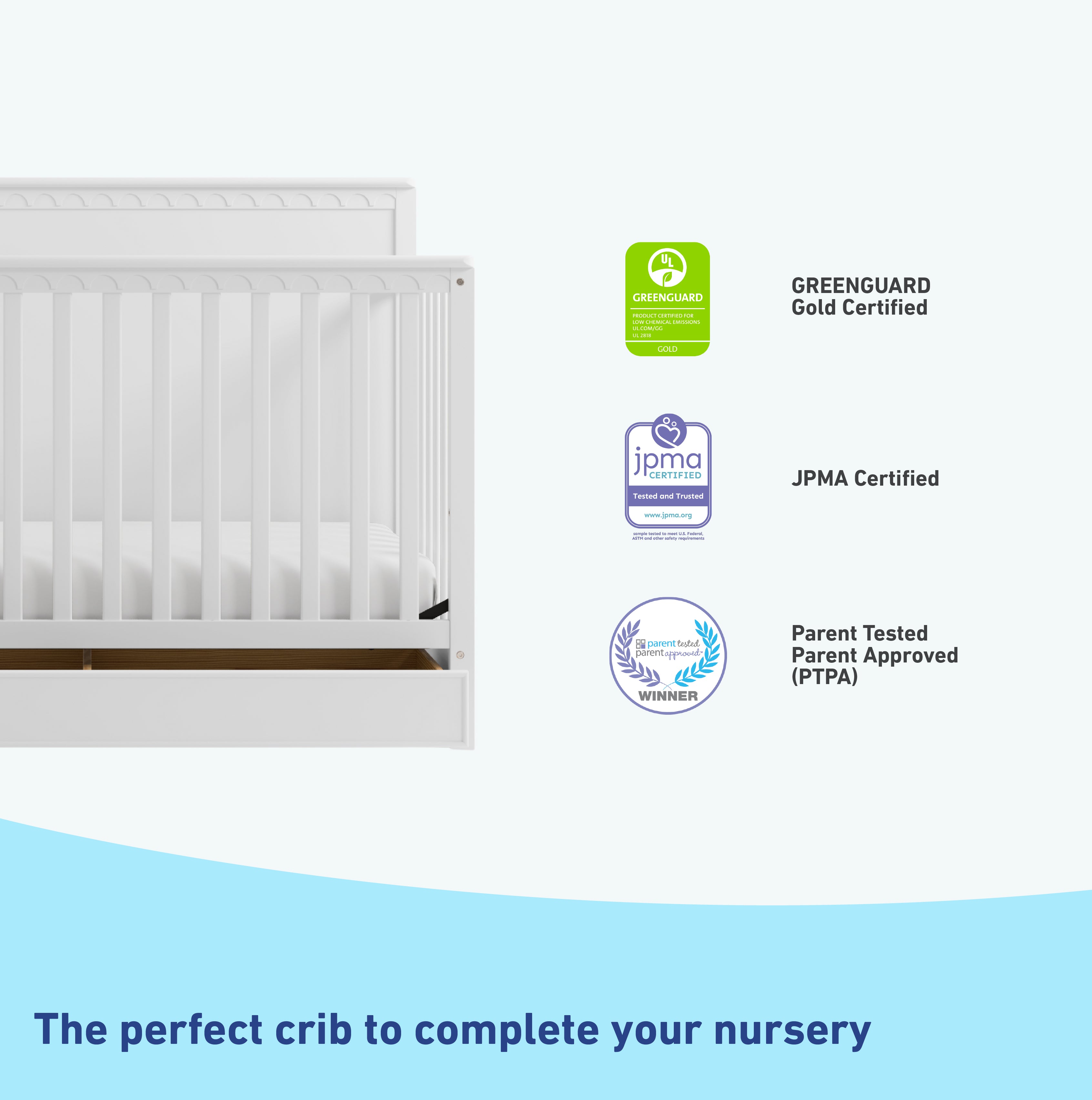 Graco® Sasha™ 5-in-1 Convertible Crib with Drawer.