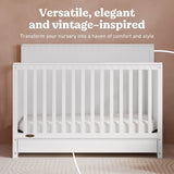 Sasha white crib with drawer style callout