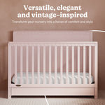 Sasha blush crib with drawer style callout