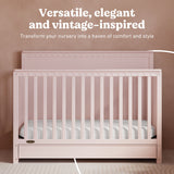 Sasha blush crib with drawer style callout