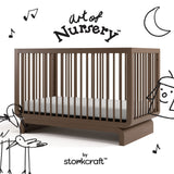 Santorini hazelnut crib with black doodles overlaid on image