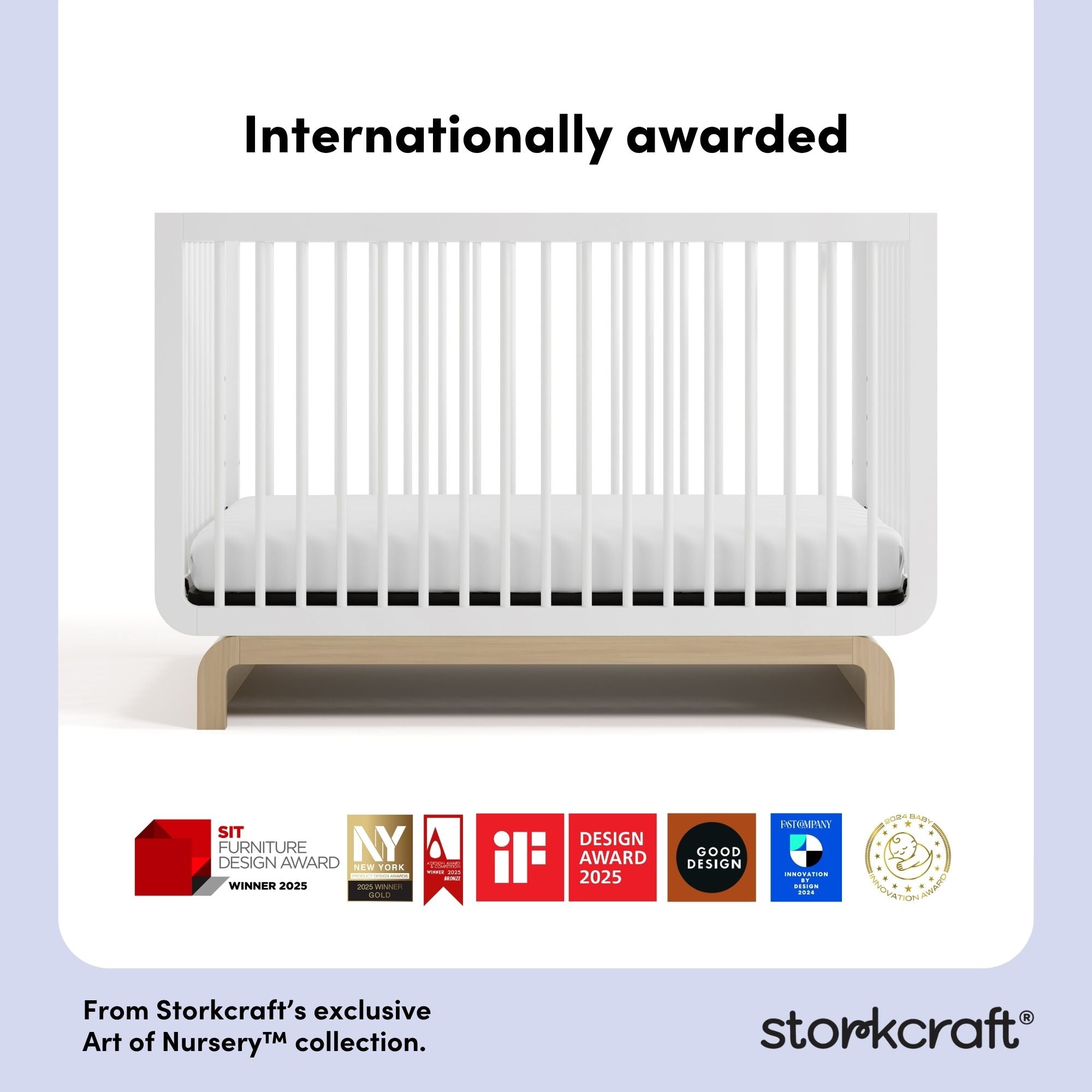 Santorini white with driftwood crib awards callout