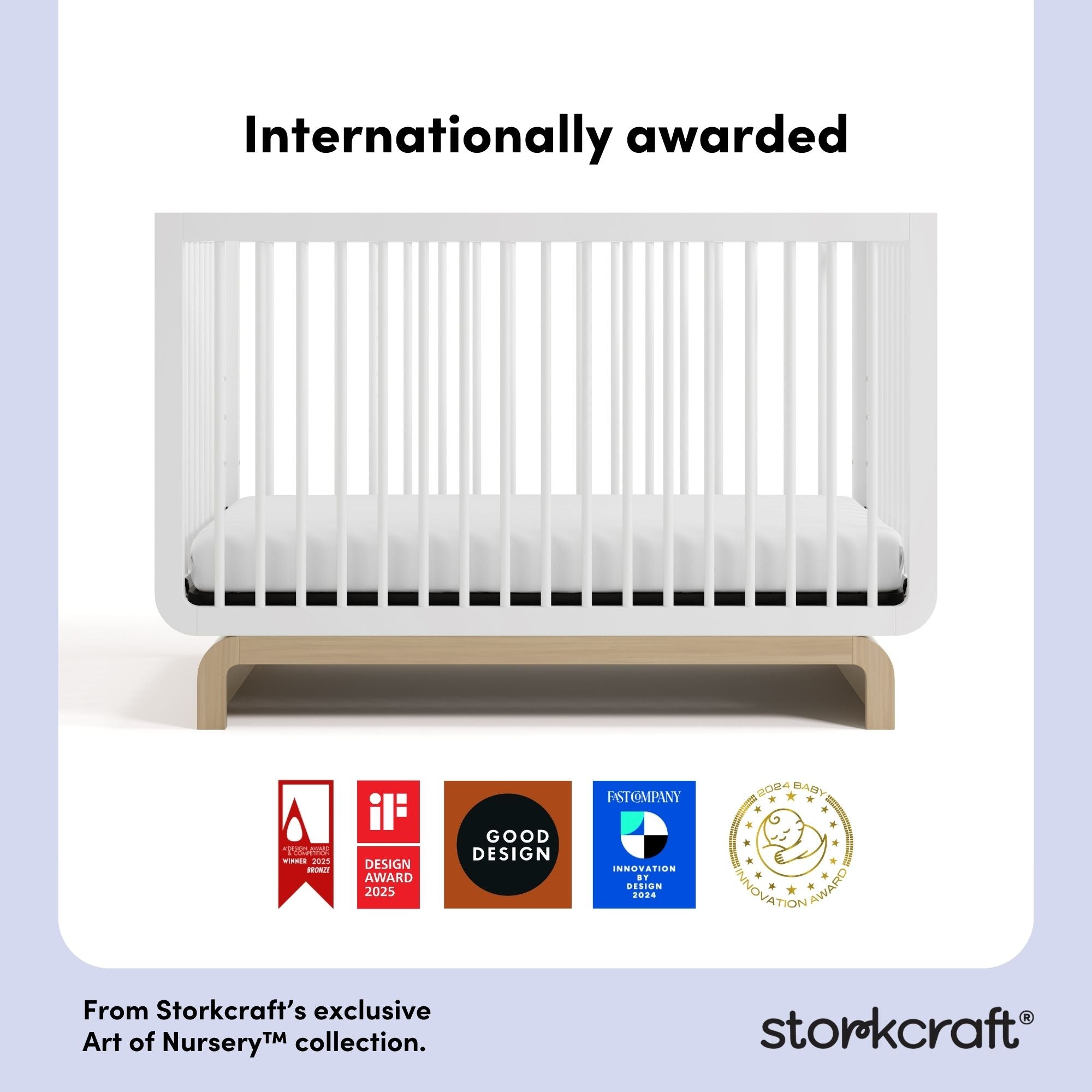 Santorini white with driftwood crib awards callout
