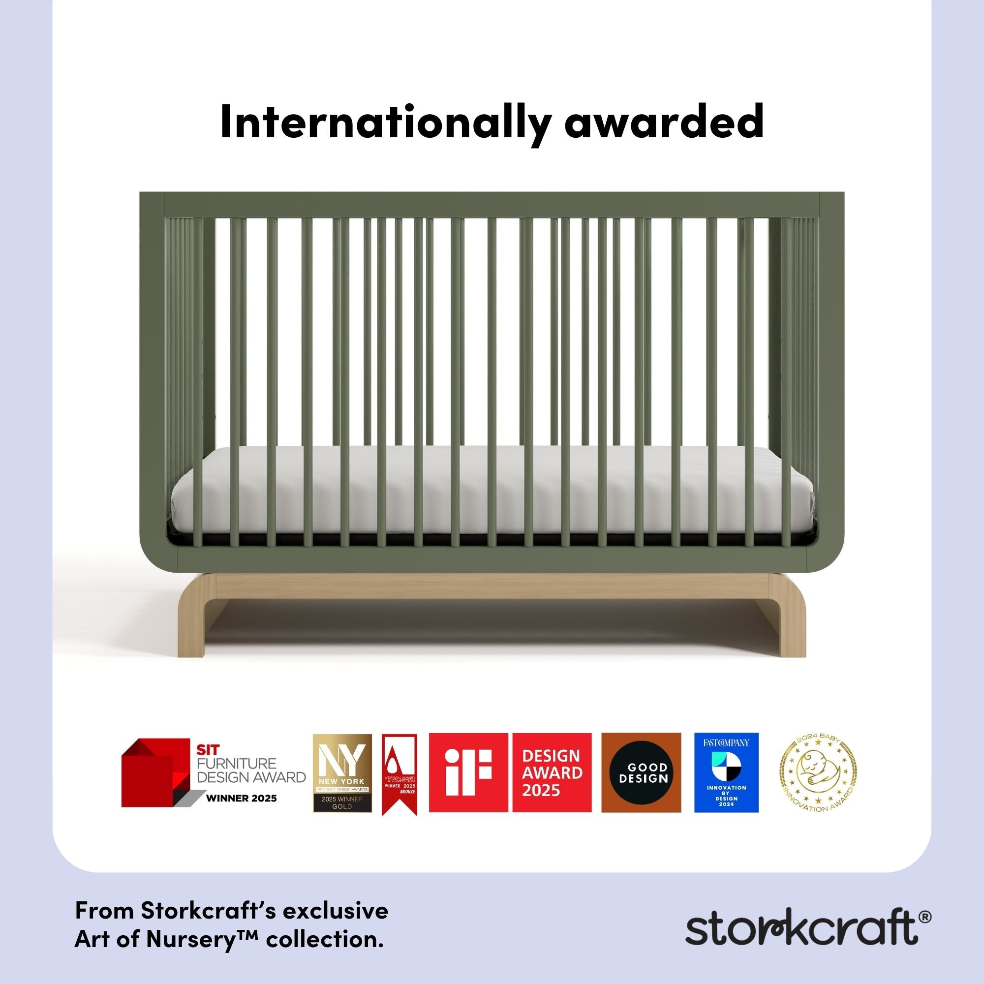 Santorini olive with driftwood crib awards callout