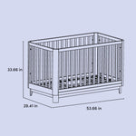 Santos crib drawing with dimensions