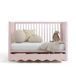 Casablanca blush crib with drawer converted to daybed