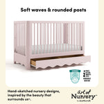 Casablanca blush crib with drawer style callout