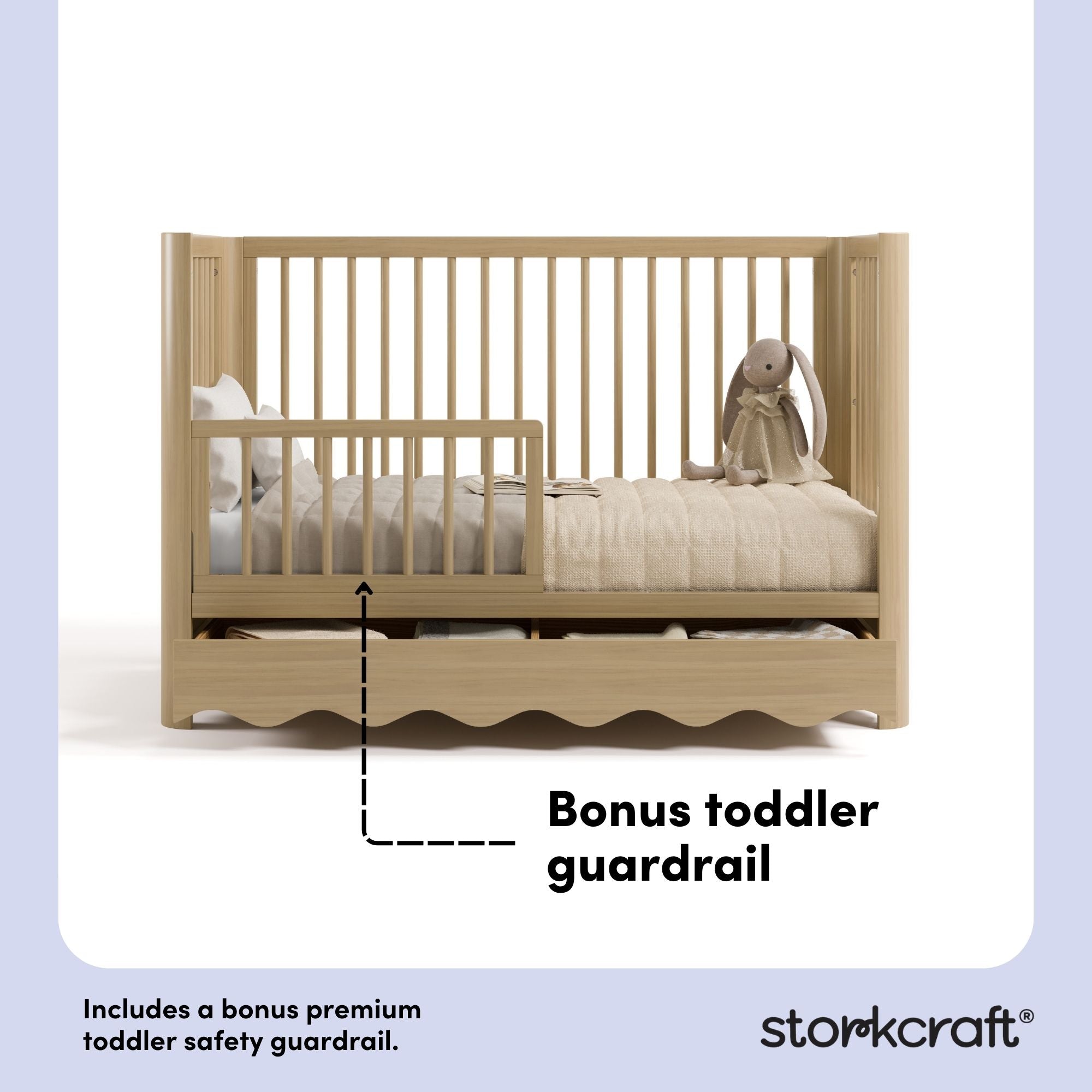 Casablanca driftwood crib toddler guardrail callout
