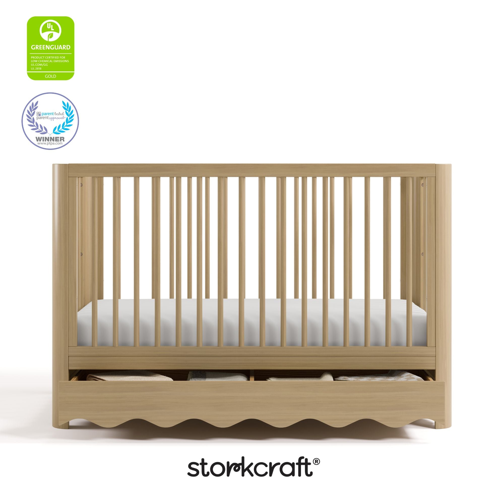 Caablanca driftwood crib with GGG and PTPA logo on top left