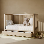 Casablanca driftwood crib with drawer converted to daybed