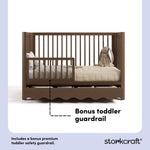 Casablanca hazelnut crib toddler guardrail callout