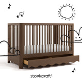 Caablanca hazelnut crib with black doodles overlaid on images