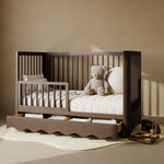 Casablanca hazelnut crib with drawer converted to toddler bed