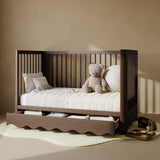 Casablanca hazelnut crib with drawer converted to daybed