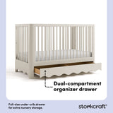 Casablanca frosted oat crib under-crib storage drawer callout
