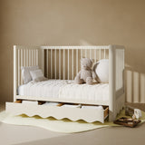 Casablanca frosted oat crib with drawer converted to daybed