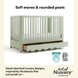 Casablanca sage crib with drawer style callout