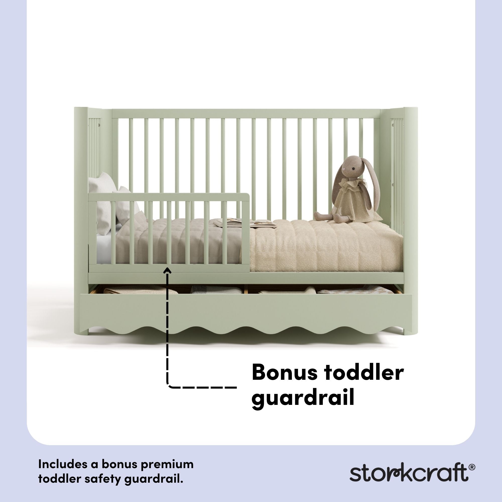 Casablanca sage crib toddler guardrail callout