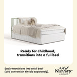 Casablanca sage crib with drawer full-size bed callout