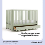 Casablanca sage crib under-crib storage drawer callout