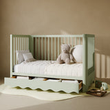 Casablanca sage crib with drawer converted to daybed