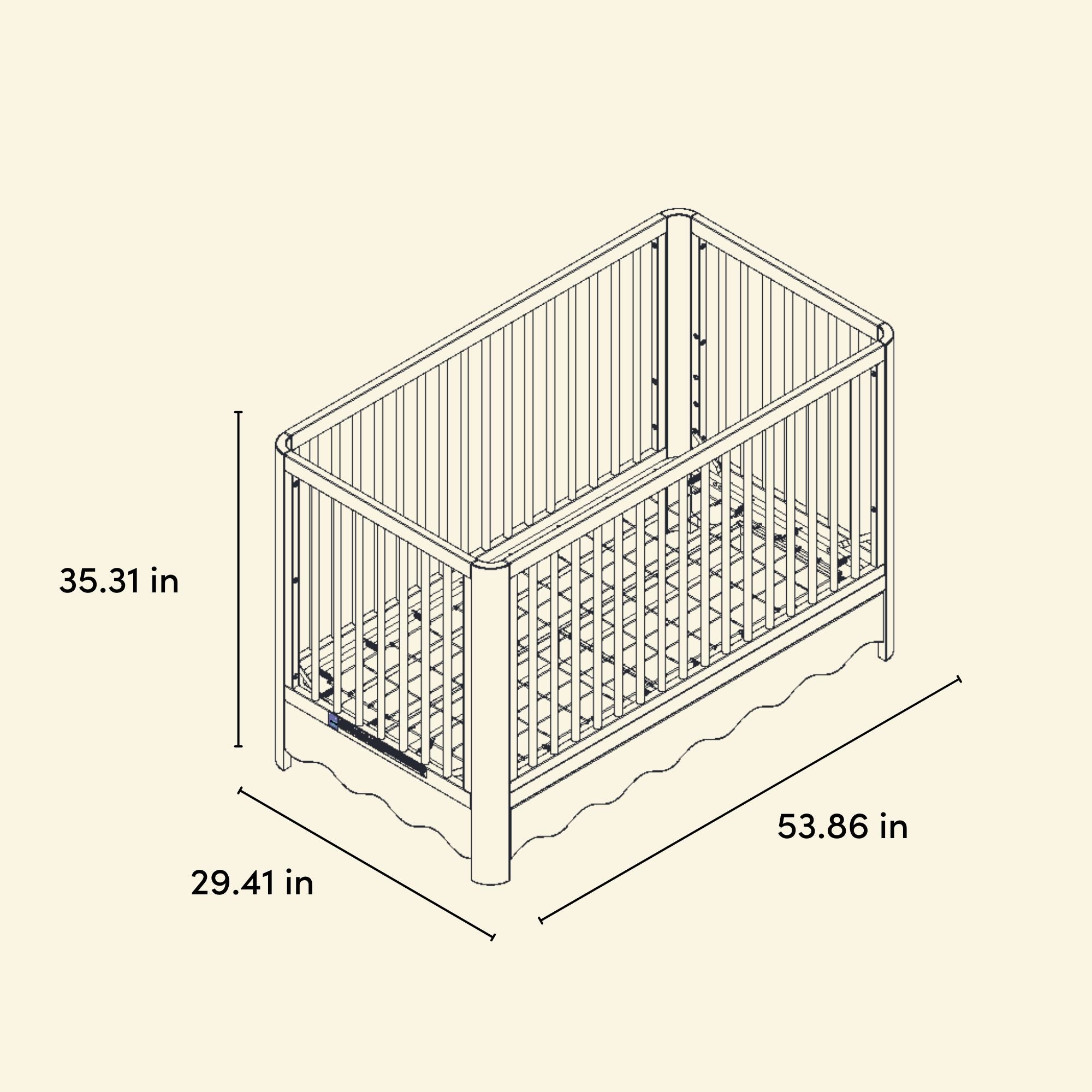 Casablanca crib drawing with dimensions