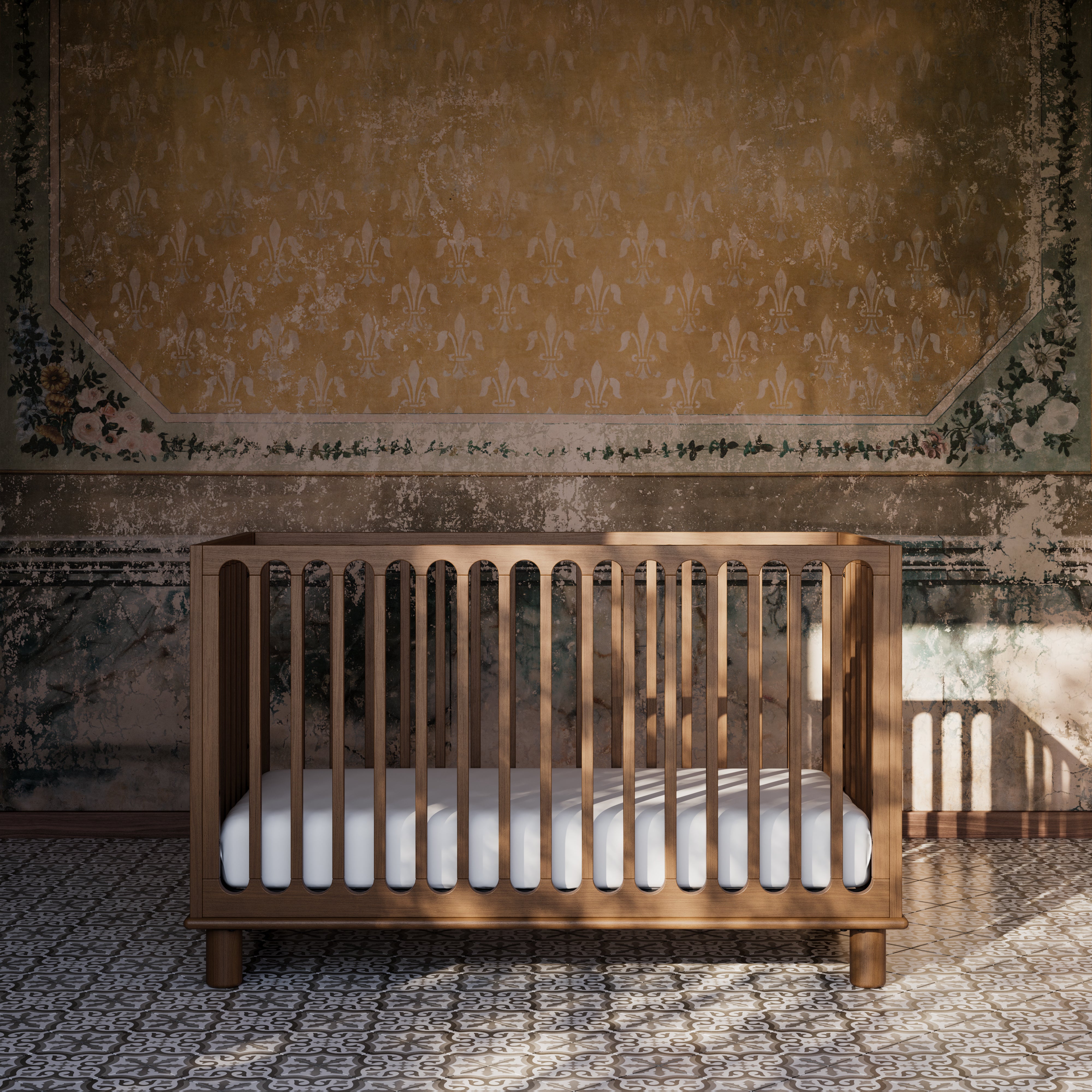 Sicily hazelnut crib in a nursery