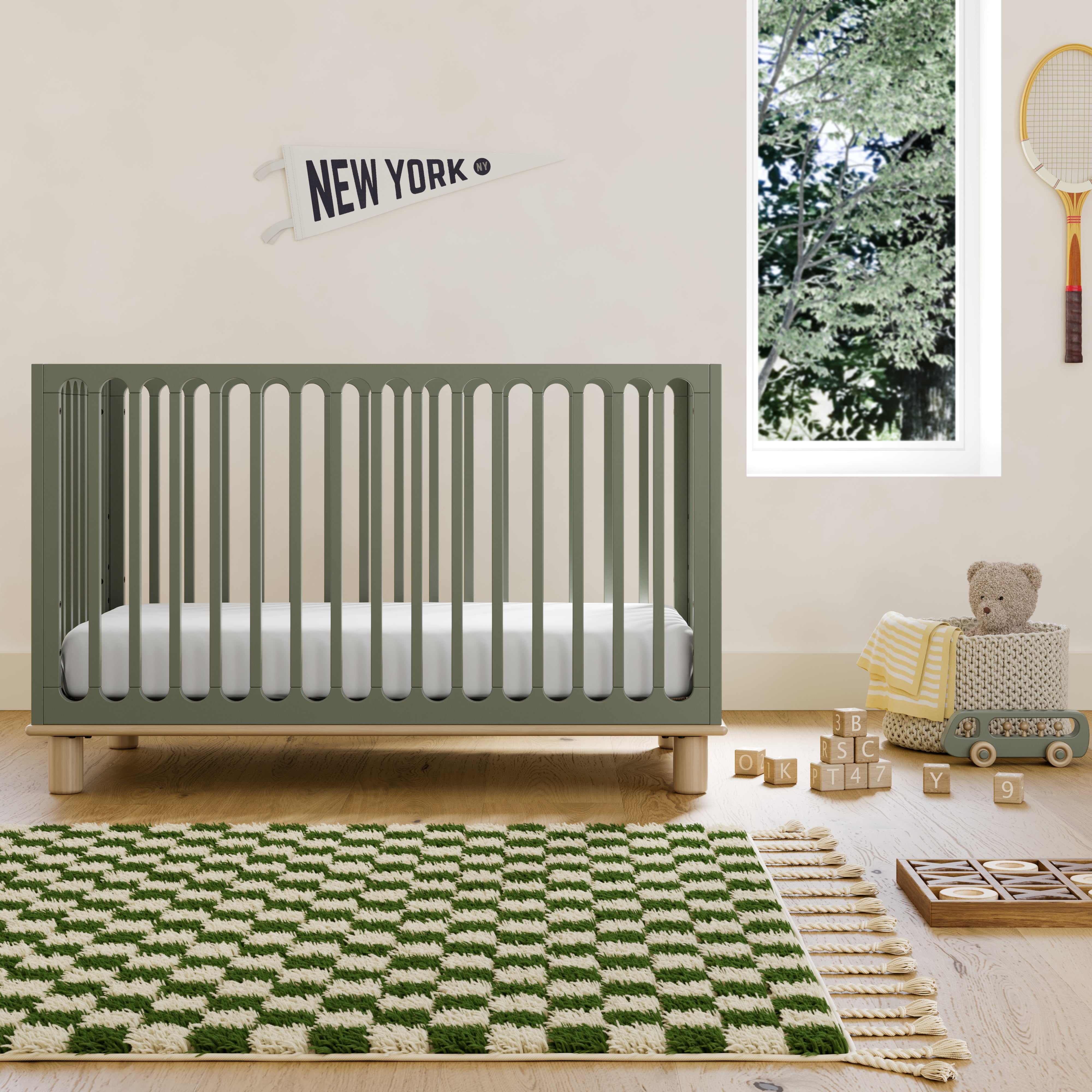 Sicily olive with driftwood crib in a nursery