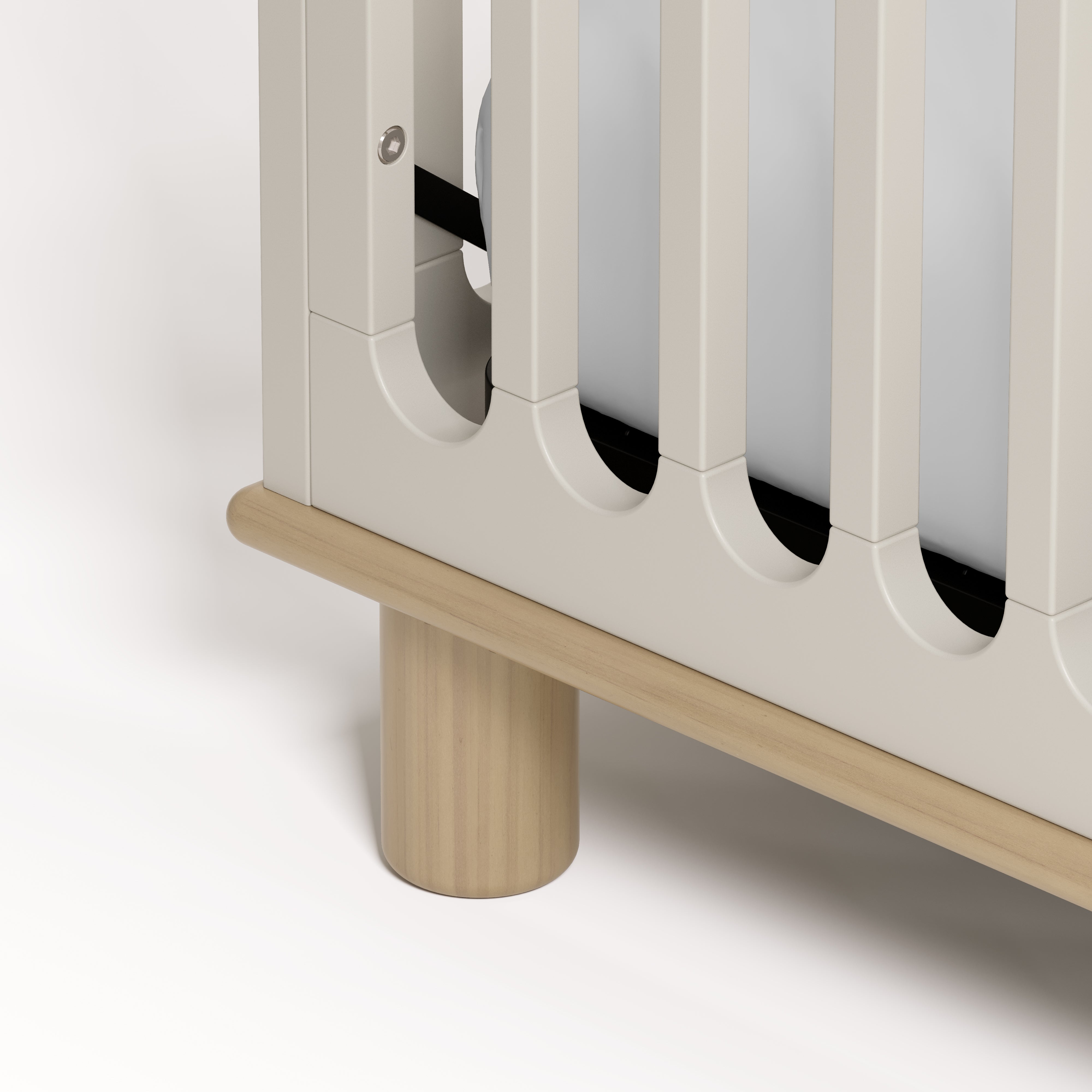 Sicily frosted oat with driftwood crib close up of rounded feet