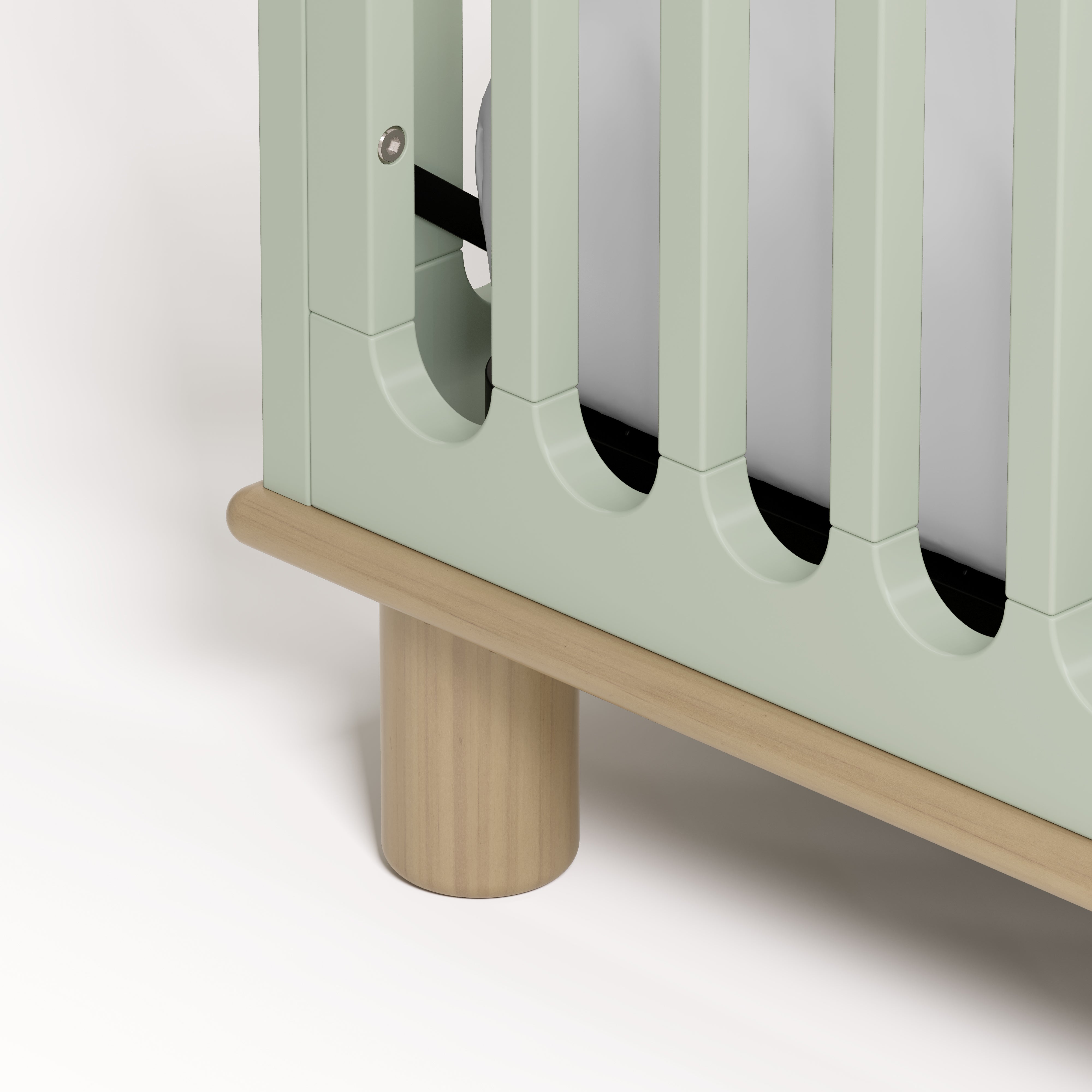 Sicily sage with driftwood crib close up of rounded feet