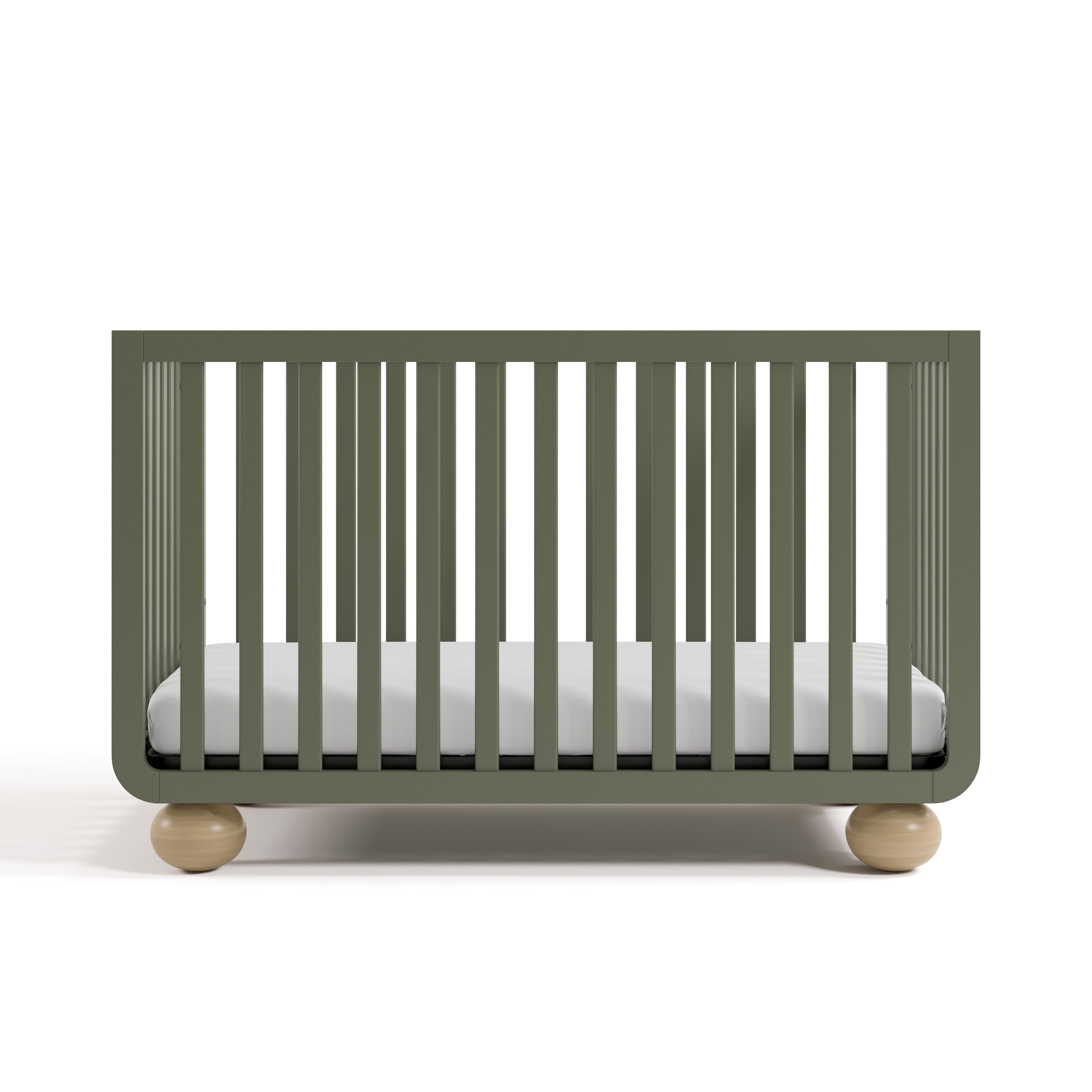 Amalfi olive with driftwood crib front view