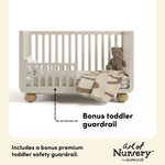 Amalfi frosted oat with driftwood crib bonus guardrail callout
