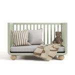 Amalfi sage with driftwood crib converted to daybed