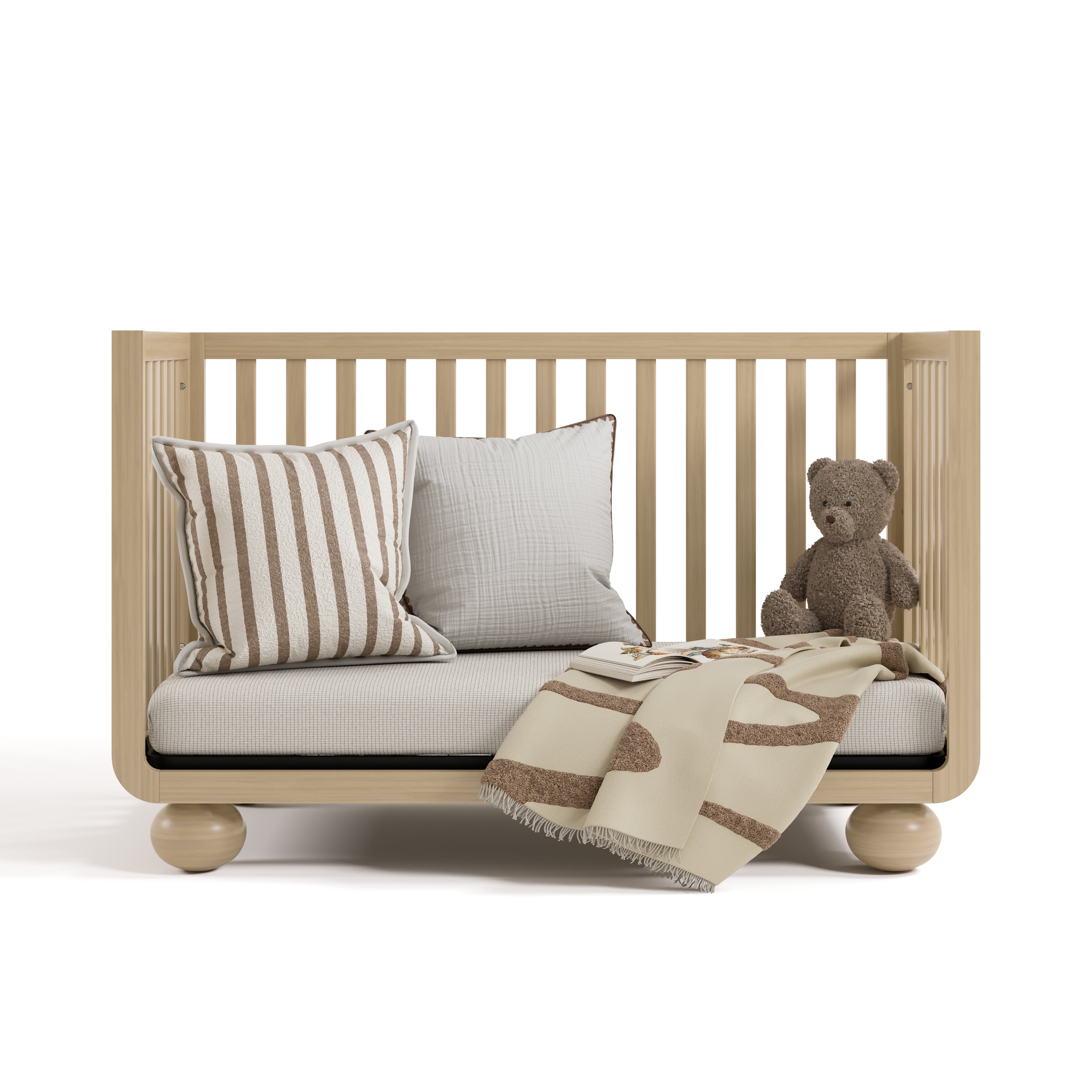 Amalfi driftwood crib converted to daybed