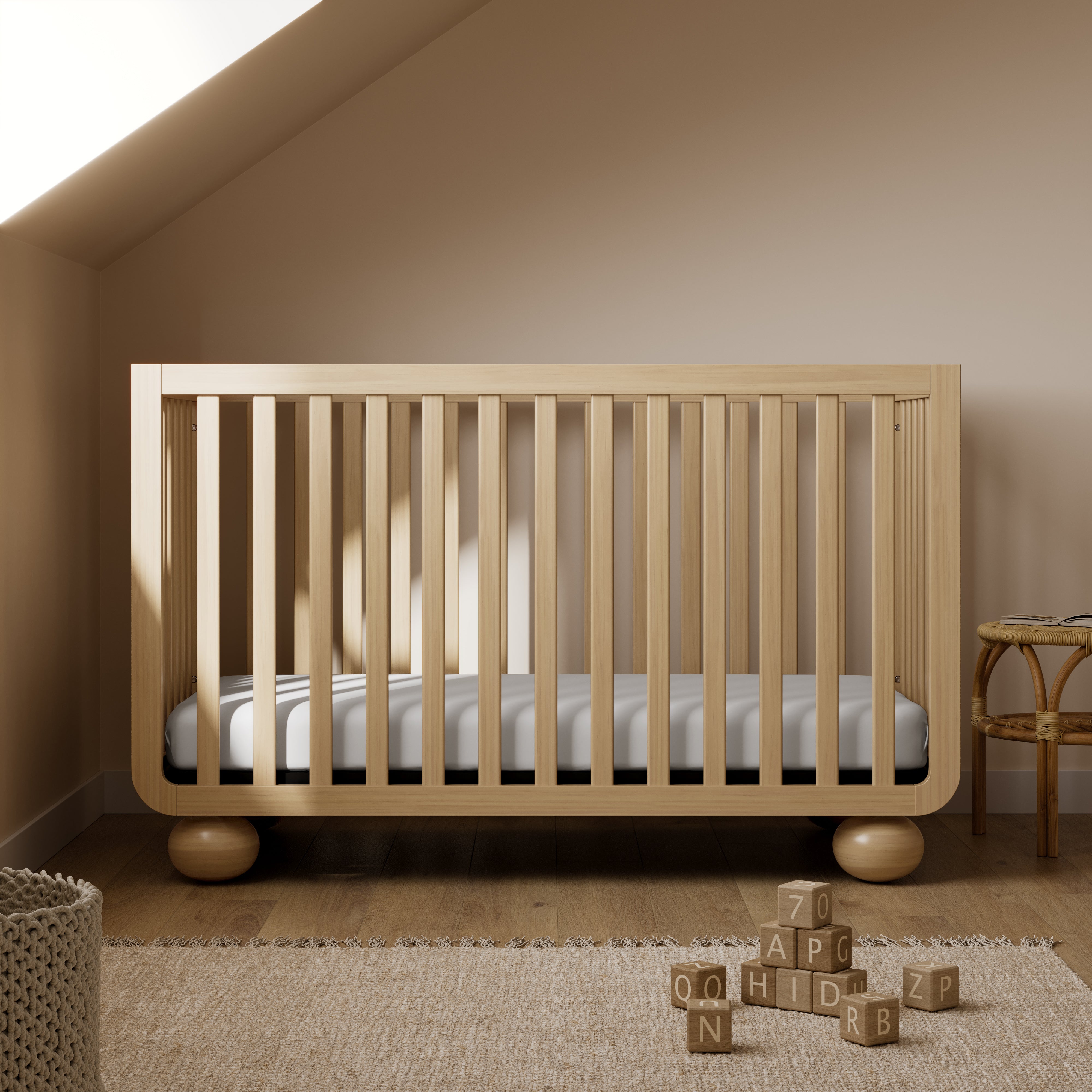 Amalfi driftwood crib in a nursery