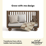 Amalfi hazelnut crib grow-with-me design callout