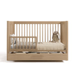 Malta driftwood crib with drawer converted to toddler bed