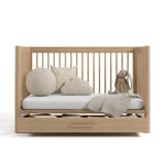 Malta driftwood crib with drawer converted to daybed