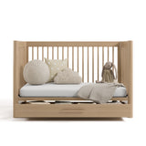 Malta driftwood crib with drawer converted to daybed