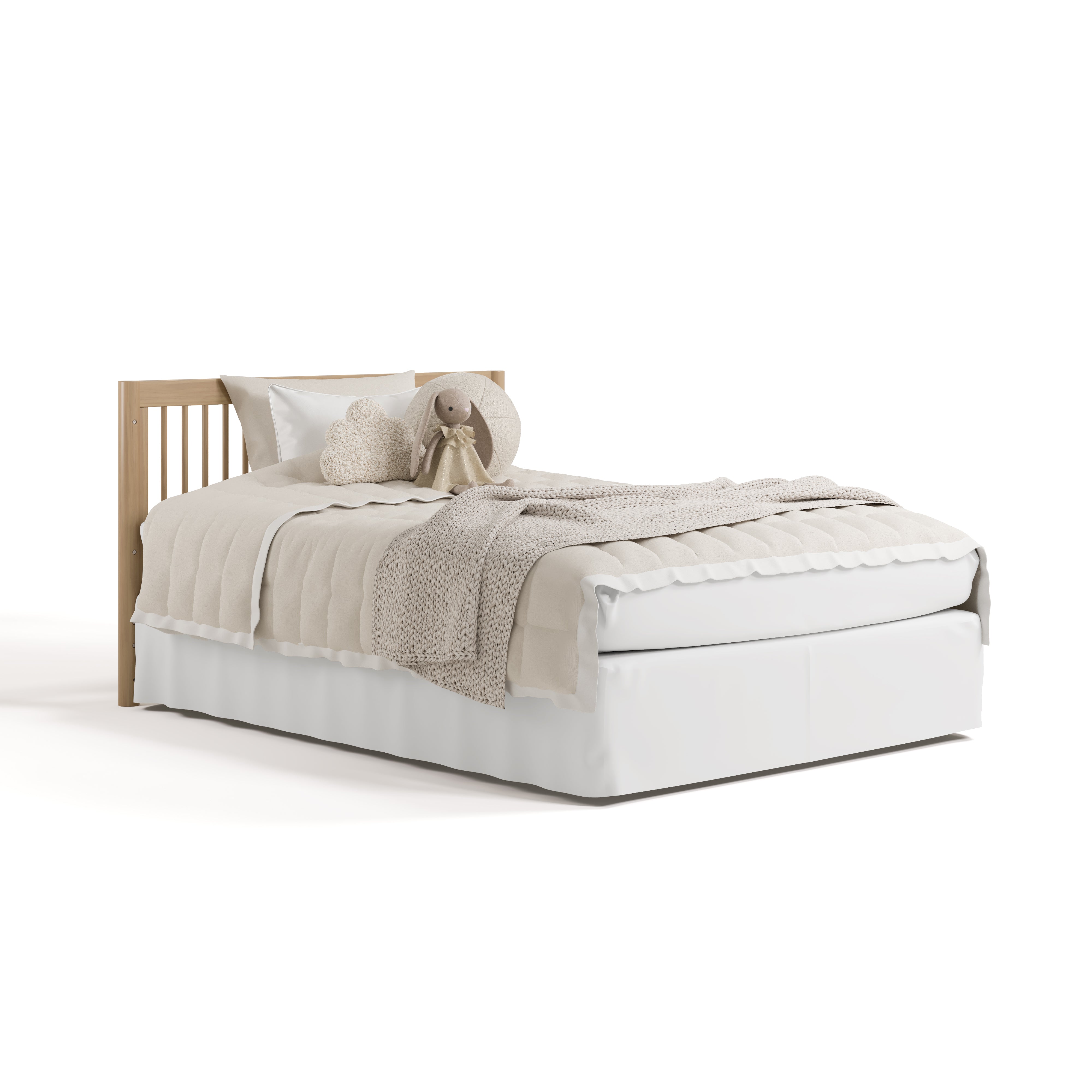 Malta driftwood crib with drawer converted to full bed